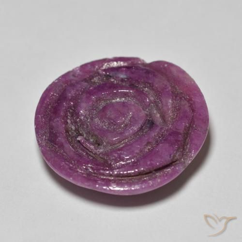 Ruby-Zoisite Gemstone in 17.5 x 17 mm Size for Sale, Ruby-Zoisite Stone in Medium Dark-Purple Color