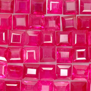 9.77 ct Red Ruby Gemstone, Ruby Gem in Square Facet Shape for Sale.