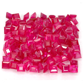 9.77 ct Red Ruby Stone, Natural Ruby in Square Facet Shape for Sale