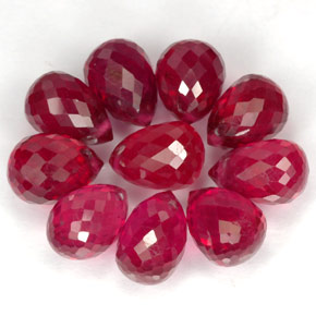 16.30 ct Red Ruby Gemstone, Ruby Gem in Briolette with Hole Shape for Sale.