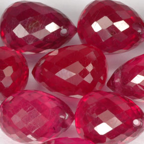 16.30 ct Red Ruby Stone, Natural Ruby in Briolette with Hole Shape for Sale