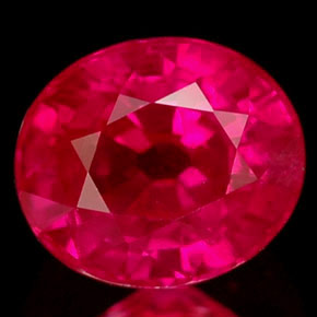 1.39 ct Red Ruby Gemstone, Ruby Gem in Oval Facet Shape for Sale.