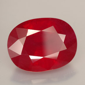 14.27 ct Red Ruby Stone, Natural Ruby in Oval Facet Shape for Sale