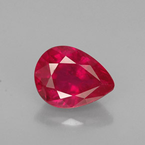 1.43 ct Red Ruby Gemstone, Ruby Gem in Pear Facet Shape for Sale.