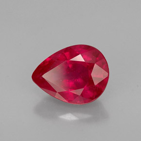1.43 ct Red Ruby Stone, Natural Ruby in Pear Facet Shape for Sale