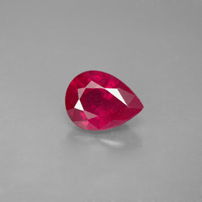1.49 ct Red Ruby Gemstone, Ruby Gem in Pear Facet Shape for Sale.