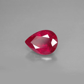 1.49 ct Red Ruby Stone, Natural Ruby in Pear Facet Shape for Sale