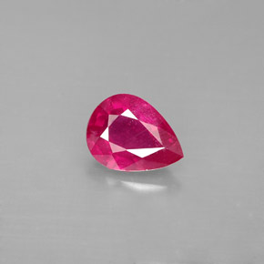 1.45 ct Red Ruby Gemstone, Ruby Gem in Pear Facet Shape for Sale.