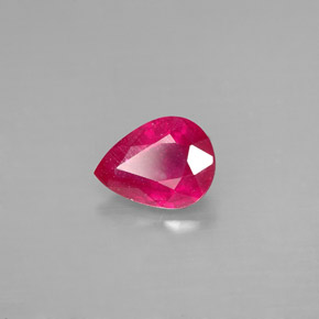 1.45 ct Red Ruby Stone, Natural Ruby in Pear Facet Shape for Sale