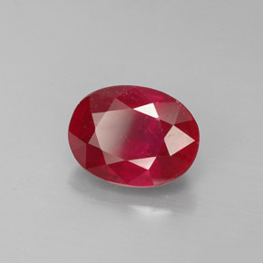 1.82 ct Red Ruby Stone, Natural Ruby in Oval Facet Shape for Sale