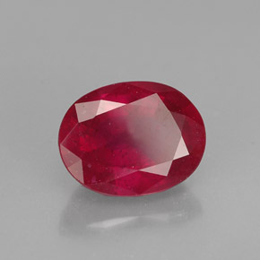 1.93 ct Red Ruby Stone, Natural Ruby in Oval Facet Shape for Sale