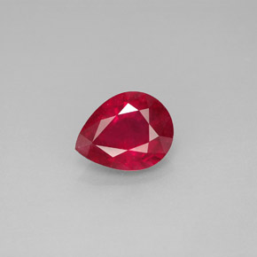 1.96 ct Red Ruby Gemstone, Ruby Gem in Pear Facet Shape for Sale.