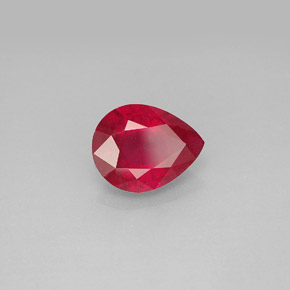 1.96 ct Red Ruby Stone, Natural Ruby in Pear Facet Shape for Sale
