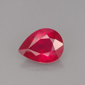 1.91 ct Red Ruby Gemstone, Ruby Gem in Pear Facet Shape for Sale.