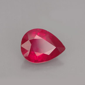 1.91 ct Red Ruby Stone, Natural Ruby in Pear Facet Shape for Sale