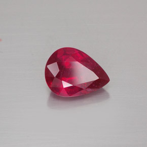 1.53 ct Red Ruby Stone, Natural Ruby in Pear Facet Shape for Sale