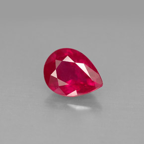 1.48 ct Red Ruby Gemstone, Ruby Gem in Pear Facet Shape for Sale.