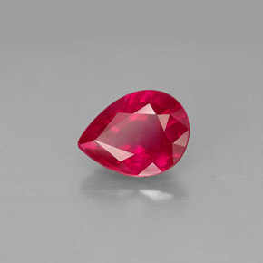 1.48 ct Red Ruby Stone, Natural Ruby in Pear Facet Shape for Sale