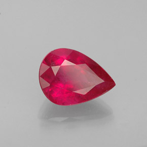 1.47 ct Red Ruby Stone, Natural Ruby in Pear Facet Shape for Sale