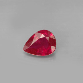 1.64 ct Red Ruby Gemstone, Ruby Gem in Pear Facet Shape for Sale.