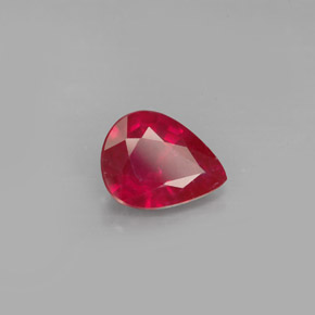 1.64 ct Red Ruby Stone, Natural Ruby in Pear Facet Shape for Sale