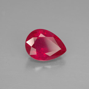 1.58 ct Red Ruby Stone, Natural Ruby in Pear Facet Shape for Sale