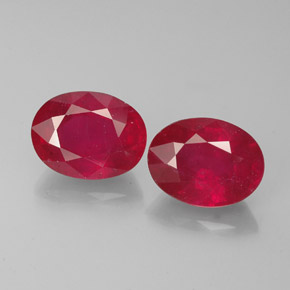 3.52 ct Red Ruby Gemstone, Ruby Gem in Oval Facet Shape for Sale.