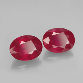 3.52 ct Red Ruby Stone, Natural Ruby in Oval Facet Shape for Sale