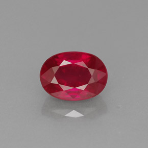 1.38 ct Red Ruby Gemstone, Ruby Gem in Oval Facet Shape for Sale.