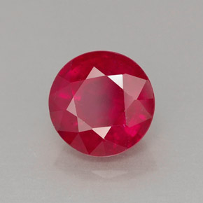 2.07 ct Red Ruby Stone, Natural Ruby in Round Facet Shape for Sale