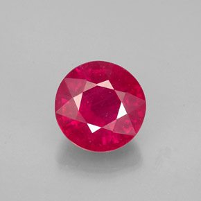 1.85 ct Red Ruby Gemstone, Ruby Gem in Round Facet Shape for Sale.