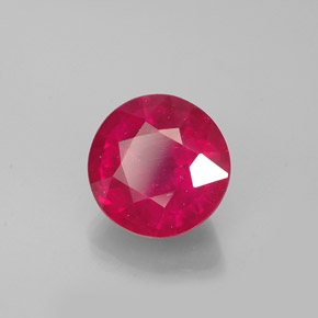 1.85 ct Red Ruby Stone, Natural Ruby in Round Facet Shape for Sale