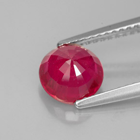 Ruby Gemstone in 7 mm (calibrated) Size for Sale, Ruby Stone in Pink Red Color