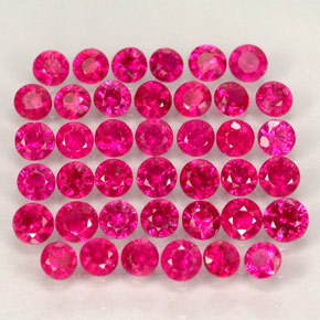 1.23 ct Red Ruby Gemstone, Ruby Gem in Round Facet Shape for Sale.