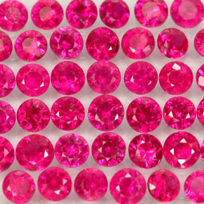 1.23 ct Red Ruby Stone, Natural Ruby in Round Facet Shape for Sale