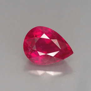 1.61 ct Red Ruby Gemstone, Ruby Gem in Pear Facet Shape for Sale.