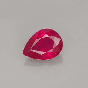 1.53 ct Red Ruby Gemstone, Ruby Gem in Pear Facet Shape for Sale.