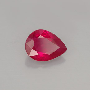 1.53 ct Red Ruby Stone, Natural Ruby in Pear Facet Shape for Sale