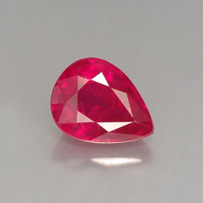 1.60 ct Red Ruby Gemstone, Ruby Gem in Pear Facet Shape for Sale.