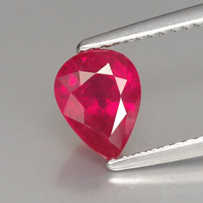 1.60 ct Red Ruby Stone, Natural Ruby in Pear Facet Shape for Sale