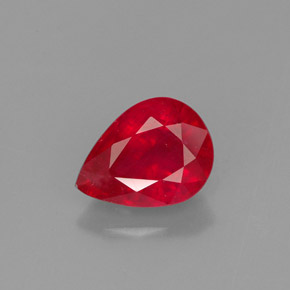 1.64 ct Red Ruby Gemstone, Ruby Gem in Pear Facet Shape for Sale.