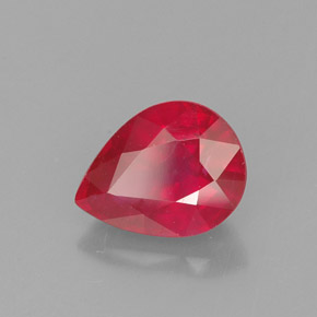 1.62 ct Red Ruby Stone, Natural Ruby in Pear Facet Shape for Sale