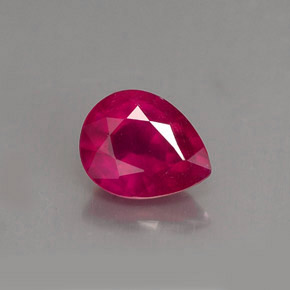 1.61 ct Red Ruby Gemstone, Ruby Gem in Pear Facet Shape for Sale.