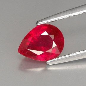 1.51 ct Red Ruby Gemstone, Ruby Gem in Pear Facet Shape for Sale.