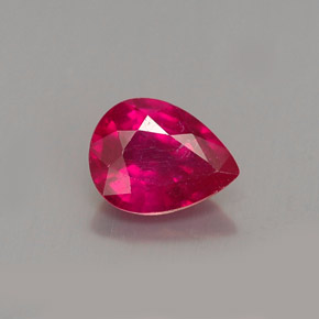 1.31 ct Red Ruby Gemstone, Ruby Gem in Pear Facet Shape for Sale.