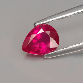 1.31 ct Red Ruby Stone, Natural Ruby in Pear Facet Shape for Sale