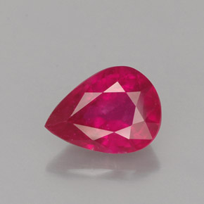 1.54 ct Red Ruby Gemstone, Ruby Gem in Pear Facet Shape for Sale.