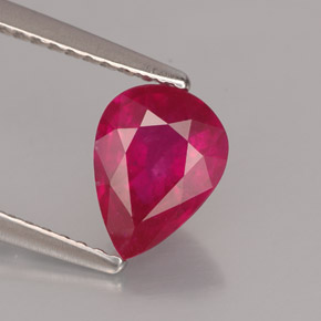 1.54 ct Red Ruby Stone, Natural Ruby in Pear Facet Shape for Sale
