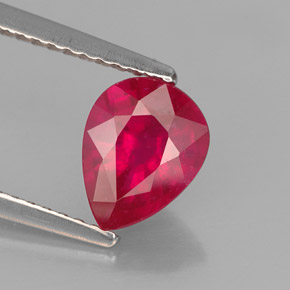 1.59 ct Red Ruby Stone, Natural Ruby in Pear Facet Shape for Sale