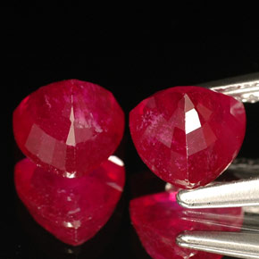 Ruby Gemstone in 6 x 6 mm (calibrated) Size for Sale, Ruby Stone in Pink Red Color